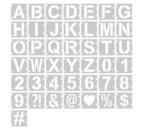 2.5 Inch Letter Stencils for Painting, 43 Pcs Reusable Alphabet Symbol Numbers Stencils Interlocking Kit for Painting on Wood, Wall, Fabric, Rocks, Chalkboard, Sign & DIY Art (2.5 inch)