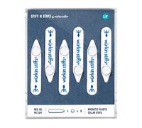 2.5-inch Stiff-N-Stay Plastic Magnetic Collar Stays by Würkin Stiffs | 3 Pair Bundle | Includes (6) 2.5” Stiff-N-Stays and (6) Power Button Magnets with Storage Case | As Seen on Shark Tank