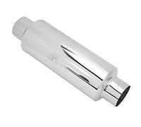 2 5 Inch Straight Through Muffler Stainless Steel with Sound Absorbing Cotton for Car Performance Upgrade Reduced Back Pressure Deep Enhancement