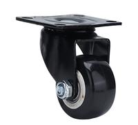 2.5 Inch Swivel Caster with Polyester Wheel and Dual Ball Bearings - Low Noise Heavy Duty Replacement Wheel for Trolley Cart and Industrial Warehouse Equipment with Steel Frame