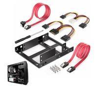 2.5 Inch to 3.5 Inch Hard Drive Adapter Metal Bracket Kit,Internal Hard Disk Drive SSD/HDD Hard Disk Drive Mounting Kit with SATA Cable, SSD HDD Bracket,Hard Drive Mounting Kit