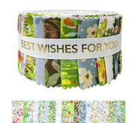 2.5 inch x 78 inch Jelly Roll Fabric Strips for Quilting, Crafting, and Sewing, 20 Strip Assorted Bundle, Soft Cotton for Blanket, Rug, Upholstery, Home Decor, and Purse Making, Waterlily Pond