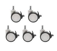 2.5 InchTPR Caster Wheels50kgSmooth Rolling Office & Gaming Chair Rollers 250kg Total Set Silver Wheel Set with Bearings