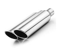 2.5" Inlet Exhaust Tip 2Pcs, A-KARCK Polished Exhaust Tailpipe Tip 2.5" Inlet 4" Outlet 18" Long Weld On Stainless Steel Protect Tailpipe