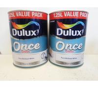 Dulux Once Gloss Paint For Wood And Metal - Pure Brilliant White 1.2 5 Litres