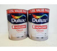 2.5 L Dulux Professional Non Drip Gloss Pure Brilliant White - 2 x 1.25L