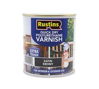 (2.5 Litre) Rustins Quick Dry Polyurethane Varnish Extra Tough Satin Ebony