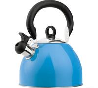 2.5 Litre Travelling Kettle- Whistling Kettle - Metallic Retro Design - Non Drip Spout - Compatible With Gas Electric Halogen
