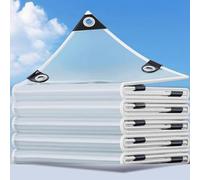 2.5 m x 5.3 m Waterproof Clear Tarpaulin Duty Transparent Tarpaulin Rainproof Reinforced Clear Tarp Cover with Eyelets for Garden Outdoor Camping Balcony Chicken Run Hutch Roof Cover