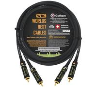 2.5 Meter RCA Cable Pair - Gotham GAC-1 Ultra Pro - Low-Cap (21pF/ft) Audio Interconnect Cable with Eminence Gold Locking RCA Connectors