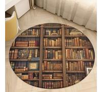 2.5' Round Area Rugs Ultra-Thin 0.2" Coral Velvet Low Pile Library Bookshelf Book Indoor Mats for Entryway Washable Circle Bathroom Rug Welcome Front Door Mat Floor Carpet for Bedroom Decor