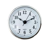 2.5" Round Clock Insert (65mm x 55mm), Quartz Movement with Arabic Numerals, Golden/Silver Finish for DIY Crafts, Home Clock Renovation, Handmade Decor & Custom Timepieces (Sliver)