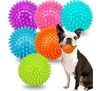 2.5" Squeaky Dog Balls for Small Medium Dogs, 6 Pack Small Dog Chew Toys with Spike, Puppy Toys for Teeth Cleaning and Training (Green 6 Pack)