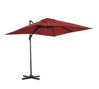 2.5 x 2.5m Patio Offset Parasol Umbrella Cantilever Hanging Aluminium Sun Shade Canopy Shelter 360° Rotation with Crank Handle and Cross Base