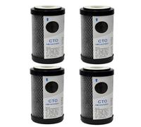 2.5" x 5" Activated Carbon CTO Block Water Filter, Replacement for RO, RV Camper, Whole House Fits Any 5" Housing (4 Pack)