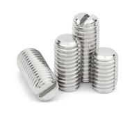 2/50 M1.2 M1.4 M1.6 M2M2.5 M3 M4 M5 M6 M8 M10 M12 Stainless Steel Slotted Head Flat End Headless Grub Bolt Set Screw(6mm,10pcs M1.6)