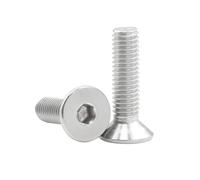 2-50 Pieces M1.6-M12 Grade 12.9 Nickel Plated Carbon Steel Flat Head Hex Socket Machine Screws, DIN7991 Standard, M4x18mm(20pcs)