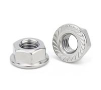 2/50pcs 201/304/316 Stainless Steel Hexagon Hex Head Serrated Spinlock Flange Nut M3 M4 M5 M6 M8 to M16(304 stainless steel,5pcs M12)