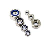 2-50pcs DIN985 316 A4-70 Stainless Steel Nylock Locknut Hex Hexagon Nylon Insert Self Locking Nut M2.5 M3 M4 M5 M6 M8 M10 M12 M14 M16(50pcs M5)