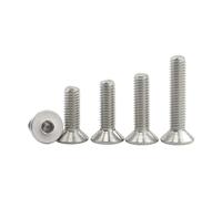 2-50pcs Flat Head Hexagon Socket Screw M2 M2.5 M3 M4 M5 M6 M8 M10 Stainless Steel Hex Screw DIN7991(60mm,M5 10pcs)