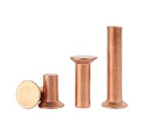 2/50pcs GB869 Purple Copper Countersunk Flat Head Solid Rivets DIN661 Solid Copper Rivets M2 M2.5 M3 M4 M5 M6 M8(14mm,M3(20pcs))