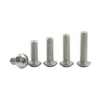 2-50pcs Hexagon Socket Button Head Screw Bolt Stainless Steel M2 M2.5 M3 M4 M5 M6 M8 Hex Round Head Screw ISO7380(20mm,M3 50pcs)