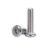 2-50pcs M2/M2.5/M3/M4/M5/M6/M8 304 Stainless Steel Chamfered Flat Head Phillips Furniture Screws, M6x50mm(5pcs)