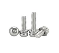 2-50pcs M2/M2.5/M3/M4/M5/M6/M8 Carbon Steel Button Head Cross Recessed Machine Screws with Washers, M4x30mm(10pcs)