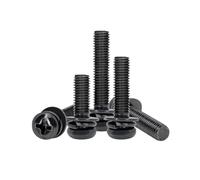 2-50pcs M2/M2.5/M3/M4/M5/M6/M8 Carbon Steel Button Head Cross Recessed Machine Screws with Washers, M2x4mm(50pcs)