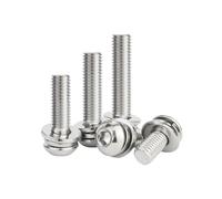 2-50pcs M2/M2.5/M3/M4/M5/M6/M8 Carbon Steel Button Head Hexagon Socket Machine Screws with Washers, M6x35mm(5pcs)