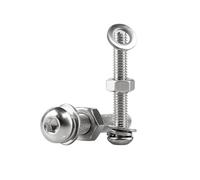 2-50pcs M2/M2.5/M3/M4/M5/M6/M8/M10/M12 304 Stainless Steel Round Head Hexagon Socket Bolt Sets, M10x25mm(5pcs)
