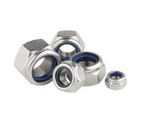 2/50pcs M2 M2.5 M3 M4 M5 M6 M8 M10 M12 M16 304 Stainless Steel Hex Hexagon Nylon Insert Lock Nut Self Locking Nylock Nut Locknut(M16 2pcs)