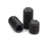 2/50pcs M3 M4 M5 M6 M7 M8 M10 M12 Fine Thread Black 12.9 Grade Steel Hex Hexagon Socket Hex socket Point Grub Headless Screw Set Bolt(10pcs M8x1x10)