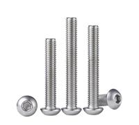 2-50pcs M3 M4 M5 M6 M8 M10 Round 316 A4 Stainless Steel Hexagon Hex Socket Button Head Bolt Allen Screw Length 4-100mm(16mm,M5-20pcs)