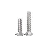 2-50pcs M4 M5 M6 M8 M10 M12 304 Stainless Steel Large Flat Head Half Round Bolt Square Neck Screw Bridge Rack(90mm,M8 (5pcs))