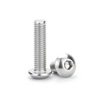 2-50pcs stainless steel iron hexagonal round head bolt screws 2-50pcs M2 M2.5 M3 M4 M5 M6 M8 M10, wear and corrosion resistance.(22mm,M5(10 pcs))