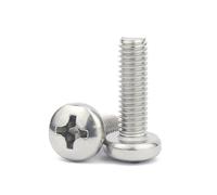 2/50X M1.6/2 /3 .5/4 /5/6 /8 GB818-85 304 Stainless Steel Cross Pan Round Head Lengthen Screw Bolt Length=3-100mm(65mm,10pcs M4)