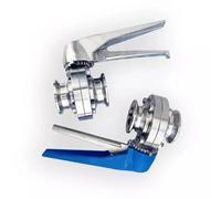 2'' 51mm Pipe OD 2" Tri Clamp Butterfly Valve Flow Control Squeeze Trigger Stainless Steel(Plastic Handle)