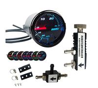 2" 52mm 7 Color Adjustment Turbo Boost Gauge with Universal 0-30PSI Manual in Cabin Boost Controller Kit
