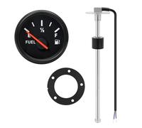 2" 52mm Fuel Level Gauge+Fuel Float Level Sensor 0-190 Ohm Oil Tank Meter Indicator With Red Backlight Reliable Replacement(With 325mm sensor)