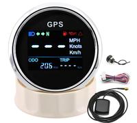 2'' 52mm GPS Speedometer Gauge Waterproof Digital MPH Km/H Knots Speedometer Adjustable for Auto Marine Motorcycle Speedometer Car Truck Boat Speed Odometer with GPS Antenna(BS)
