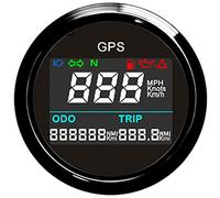 2'' 52mm GPS Speedometer Gauge Waterproof Digital MPH Km/H Knots Speedometer Adjustable for Auto Marine Motorcycle Speedometer Car Truck Boat Speed Odometer with GPS Antenna(BN)