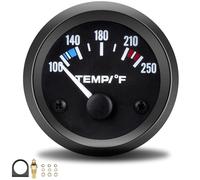 2" 52mm Water Temperature Temp Gauge, Universal Car Pointer Water Temp Meter Kit 100-250 Fahrenheit with White LED Backlight Temperature Sensor for 12V Car Truck SUV Boat