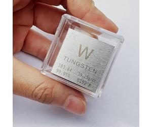 2.54cm Tungsten Cube Element Metal Density Cube Homostarry 99.95% Purity Teaching Tool, Gifts for Students Teacher Science Chemistry Lover, Material Hobby Collection, DIY, Lab Experiments