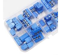 2.54mm Pitch PCB Mount Screw Terminal Block Kit, 50PCS 2P/3P/4P 150V 6A Wire Connector for Arduino for raspberry Pi GPIO Expansion (Blue)