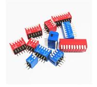 2.54mm Slide Type Switch 2 3 4 5 6 8 10P Position Way DIP Red Blue Pitch Toggle Switch 1Pcs(Blue,5P)