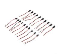 2.54mm SM 2-Pin Connector Wire Cable, 24AWG PVC Red Black for Indoor LED Strip Light, Wall Washing Lamp, Underground Lamp, Curtain and Flashing Lamp(10*Male+10*Female)