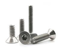 2#-56 4#-40 6#-32 8#-32 10#-24 Coarse Thread 304 A2 Stainless Steel Hex Hexagon Socket Flat Countersunk Head Bolt Screw(3/8",50pcs UNC 8-32)