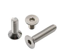 #2-56 UNC Flat/Countersunk Head Socket Screws,100-Piece,Stainless Steel,Full Thread,Right Hand (#2-56 x 3/16")
