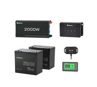 2.56kWh Motorhome Power Kit | 2 Pack 100Ah LiFePO4 Battery, 2000W Inverter - No Solar